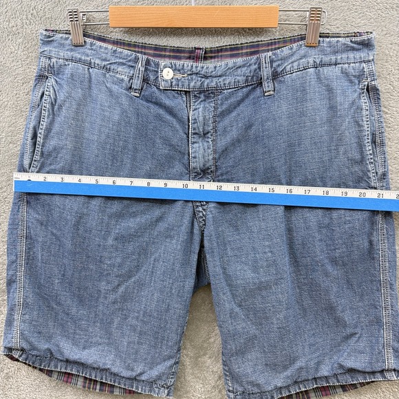 Ralph Lauren Yacht Club‎ Shorts Mens 34 Chambray Stripe Reversible Marine Chino - Picture 8 of 9